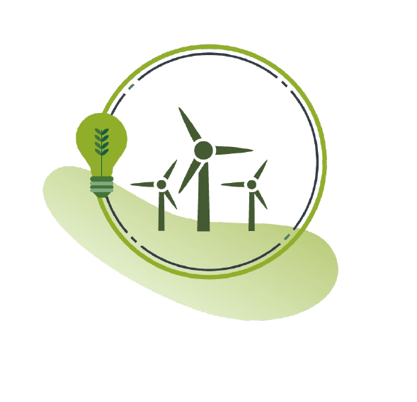 A drawing of a windfarm